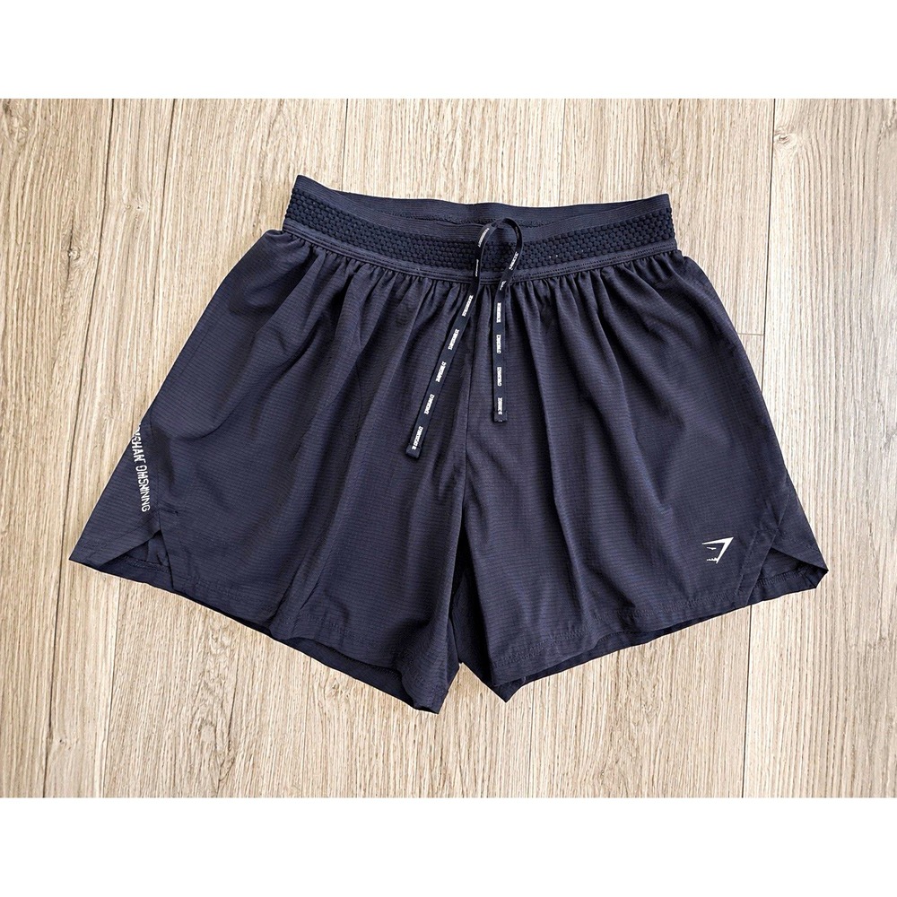 Gymshark Running 5" Shorts Men's Black Size S Athletic Reflective.
